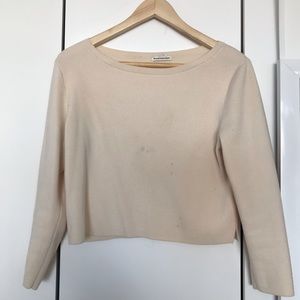 Club Monaco Cropped White Sweater Size M